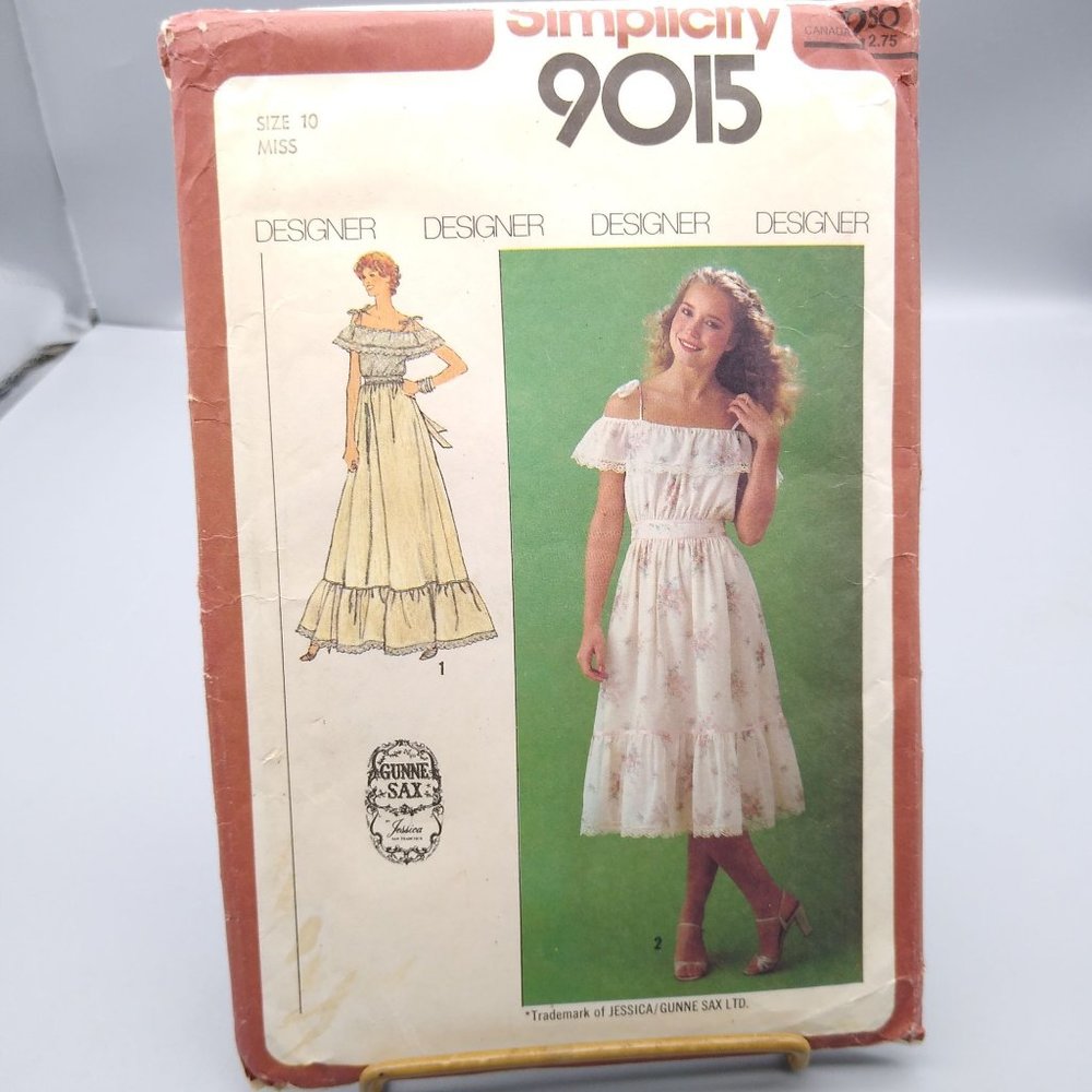 UNCUT Vintage Sewing PATTERN Simplicity 9015, Jessica McClintock Gunne Sax Misse